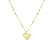 Halskette, 925 Silber, vergoldet, mit Herz-Anhänger (1059968)