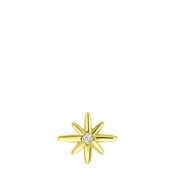 Zilveren goldplated oorknop ster zirkonia (1059977)