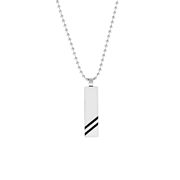 Halskette, Edelstahl, mit Plättchenanhänger, Streifen, schwarz (1060089)