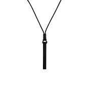 Leren ketting met zwarte hanger bar (1060091)