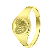 Zilveren zegelring gold hart vingerafdruk (1060199)