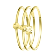 Ring, 925 Silber, vergoldet, 3-teilig, Initiale & Initiale (1060229)