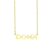 Halskette, Edelstahl, vergoldet, Datum, Zirkonia (1060231)