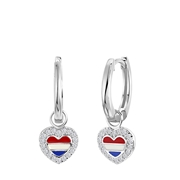 Zilveren oorbellen hart Nederland (1060301)