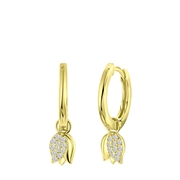 Ohrringe, 925 Silber, vergoldet, mit Anhänger, Tulpe (1060302)