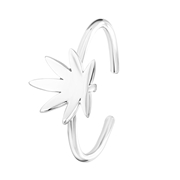 Ring, 925 Silber, verstellbar, Cannabisblatt (1060336)