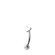 Micro Barbell-Piercing, Edelstahl, Herz (1060448)