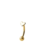 Stalen micro barbell piercing gold hart (1060449)