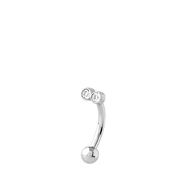 Stalen micro barbell piercing kristal (1060454)