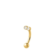 Micro Barbell-Piercing, Edelstahl, vergoldet, Kristall (1060455)