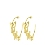 Goudkleurige bijoux oorbellen met vlinders (1060577)
