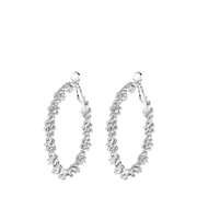 Zilverkleurige gedraaide bijoux oorringen (1060578)