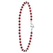 Armband, Edelstahl, mit roten Perlen (1060745)