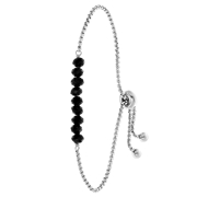 Armband, Edelstahl, mit schwarzen Perlen (1060752)