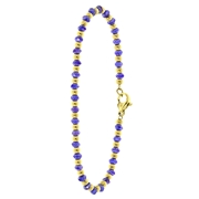 Armband, Edelstahl, vergoldet, mit dunkelblauen Perlen (1060757)