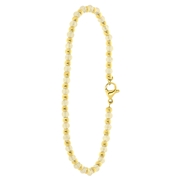 Armband, Edelstahl, vergoldet, mit goldfarbenen Perlen (1060774)