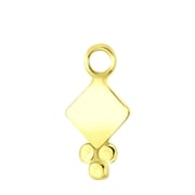 Zilveren oorbelhanger gold vierkant/dots Mix&Match (1060831)