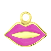 Zilveren oorbelhanger gold lip Mix&Match (1060841)