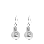 Zilverkleurige bijoux oorbellen met kerstballen (1060916)