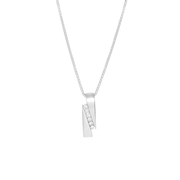 Zilveren ketting met hanger mat/glans met zirkonia (1060985)