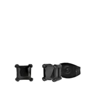 Stalen zwarte oorbellen vierkant met zirkonia 4mm (1061190)