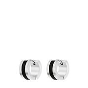 Ohrringe, Edelstahl, matt, mit schwarzem Kabel (1061193)