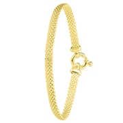Gerecycled zilveren goldplated armband mesh (1061454)