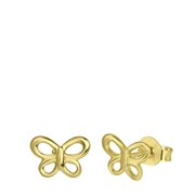 Zilveren goldplated kinderoorbellen vlinder (1061483)