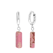 Stalen oorbellen met Pink Opal (1061560)