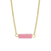 Pink Opal stalen 14 karaat goldplated ketting (1061561)