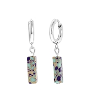 Stalen oorbellen met Purple Jasper en Turquoise (1061588)