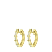 Zilveren gold oorbellen baguette geboortesteen (1061652)