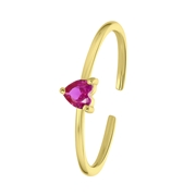 Ring, 925 Silber, vergoldet, Love-Month-Stone, Herz (1061658)