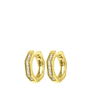 Stalen goldplated oorbellen met zirkonia steentjes (1061694)