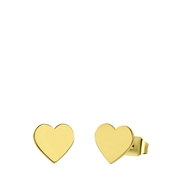 Stalen goldplated oorbellen met hartjes (1061810)