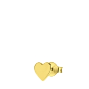 Zilveren goldplated oorknop heart (1061882)