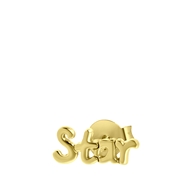 Zilveren goldplated oorknop star (1061885)