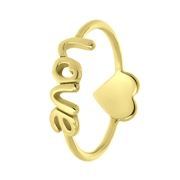 Zilveren goldplated ring heart-love (1061891)