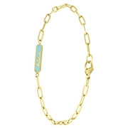 Stalen goldplated armband believe emaille mint (1062175)
