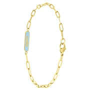Stalen goldplated armband inspire emaille blauw (1062176)