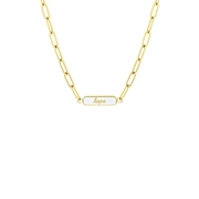 Stalen goldplated ketting hope emaille wit (1062178)