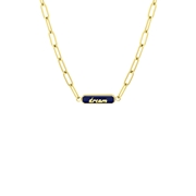 Stalen goldplated ketting dream emaille blauw (1062183)