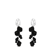 Zilverkleurige bijoux oorbellen zwart (1062231)