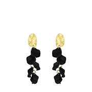 Goudkleurige bijoux oorbellen zwart (1062232)