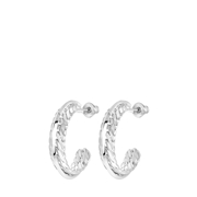 Zilverkleurige bijoux oorbellen rond (1062249)