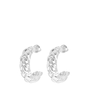 Zilverkleurige bijoux oorbellen vlecht (1062255)