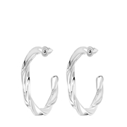 Zilverkleurige bijoux oorbellen gedraaid (1062257)