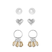 Zilverkleurige bijoux oorbellen set (1062277)