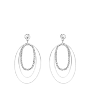 Zilverkleurige bijoux oorbellen met steentjes (1062281)