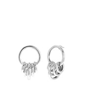 Zilverkleurige bijoux oorbellen met ringen (1062288)